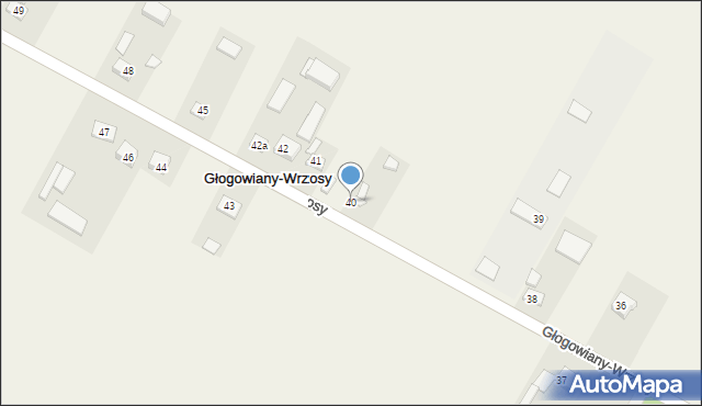 Głogowiany-Wrzosy, Głogowiany-Wrzosy, 40, mapa Głogowiany-Wrzosy