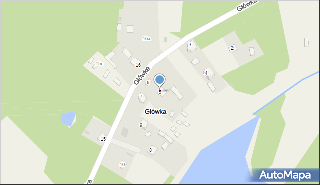 Główka, Główka, 5, mapa Główka