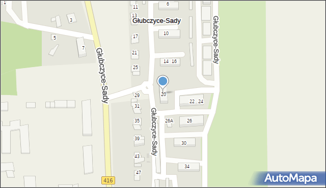 Głubczyce-Sady, Głubczyce-Sady, 20, mapa Głubczyce-Sady