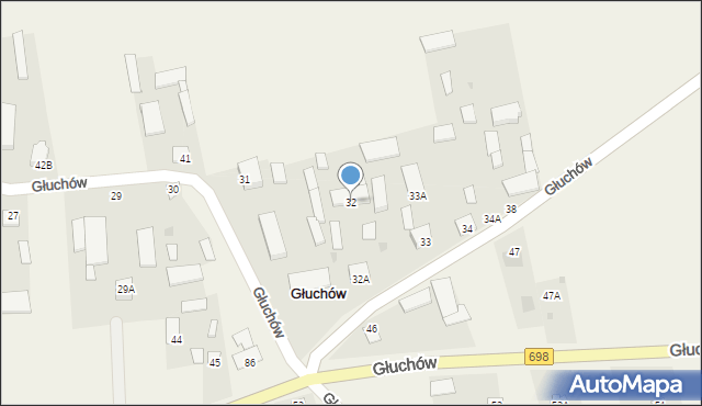 Głuchów, Głuchów, 32, mapa Głuchów