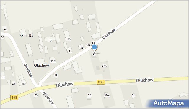 Głuchów, Głuchów, 47, mapa Głuchów