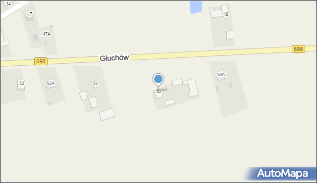 Głuchów, Głuchów, 50, mapa Głuchów