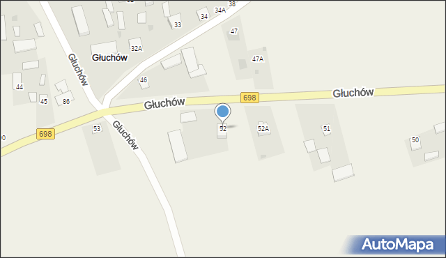 Głuchów, Głuchów, 52, mapa Głuchów