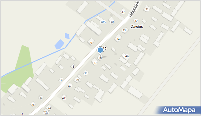 Głuchówek, Głuchówek, 36, mapa Głuchówek