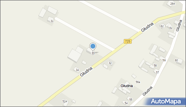 Głudna, Głudna, 33, mapa Głudna