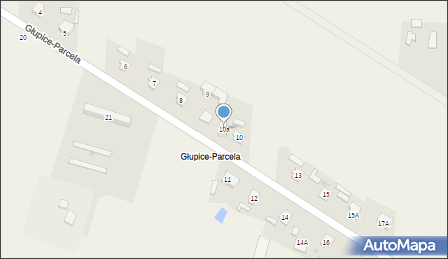 Głupice, Głupice-Parcela, 10a, mapa Głupice