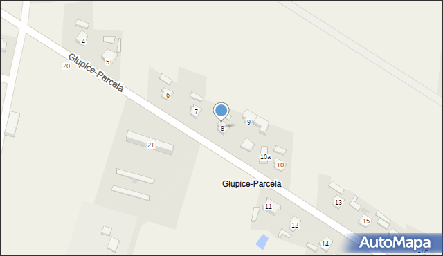 Głupice, Głupice-Parcela, 8, mapa Głupice