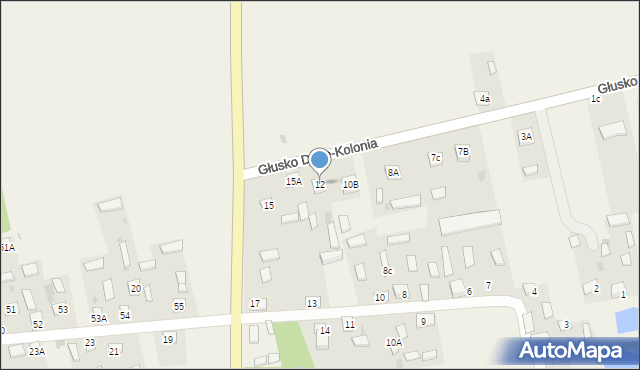 Głusko Duże, Głusko Duże, 12, mapa Głusko Duże