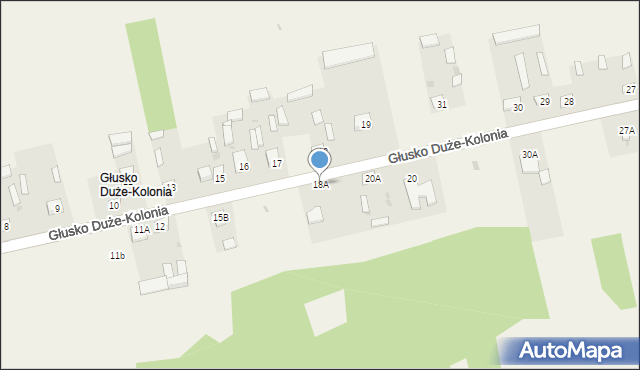 Głusko Duże-Kolonia, Głusko Duże-Kolonia, 18A, mapa Głusko Duże-Kolonia