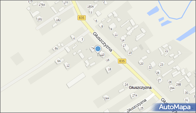 Głuszczyzna, Głuszczyzna, 13A, mapa Głuszczyzna