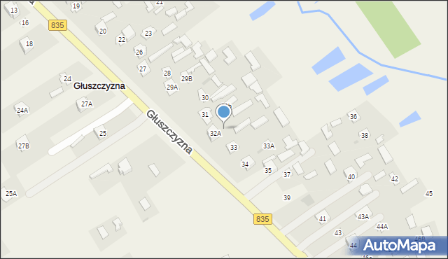 Głuszczyzna, Głuszczyzna, 32B, mapa Głuszczyzna