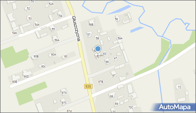 Głuszczyzna, Głuszczyzna, 62, mapa Głuszczyzna