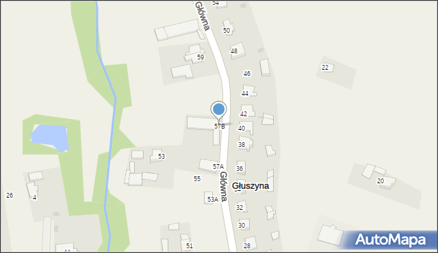 Głuszyna, Główna, 57B, mapa Głuszyna