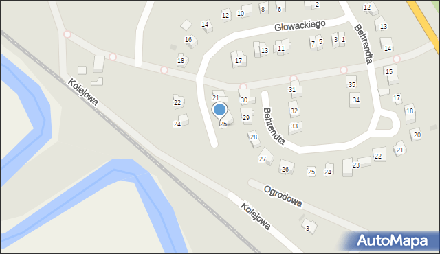 Gniew, Głowackiego, 27, mapa Gniew