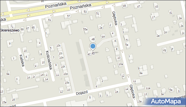 Gniezno, Głęboka, 4D, mapa Gniezna