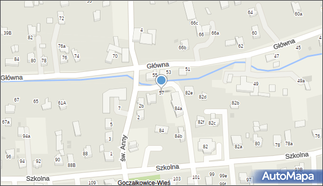 Goczałkowice-Zdrój, Główna, 57, mapa Goczałkowice-Zdrój