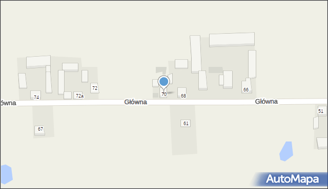 Gomulin, Główna, 70, mapa Gomulin