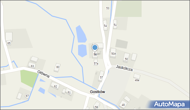 Gostków, Główna, 56, mapa Gostków