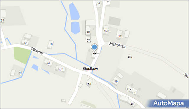 Gostków, Główna, 57, mapa Gostków