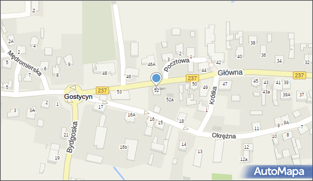 Gostycyn, Główna, 52, mapa Gostycyn