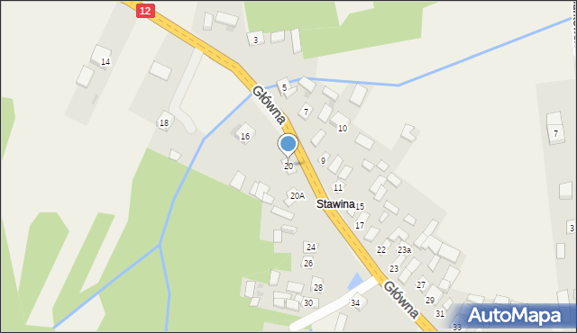 Goździków, Główna, 20, mapa Goździków