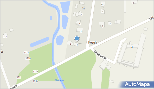 Grabanów, Główna, 3, mapa Grabanów