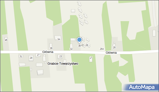 Grabce-Towarzystwo, Główna, 30, mapa Grabce-Towarzystwo