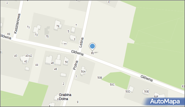 Grabina, Główna, 81, mapa Grabina