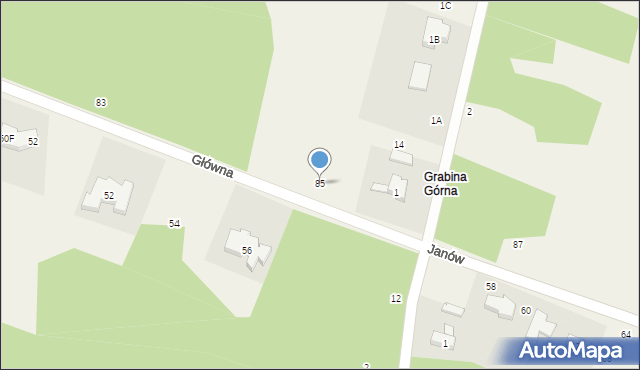 Grabina, Główna, 85, mapa Grabina