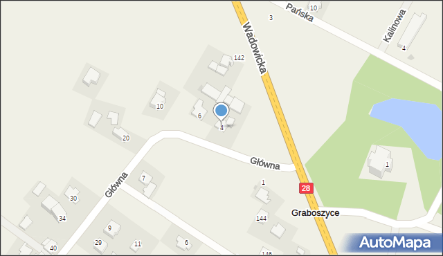 Graboszyce, Główna, 4, mapa Graboszyce