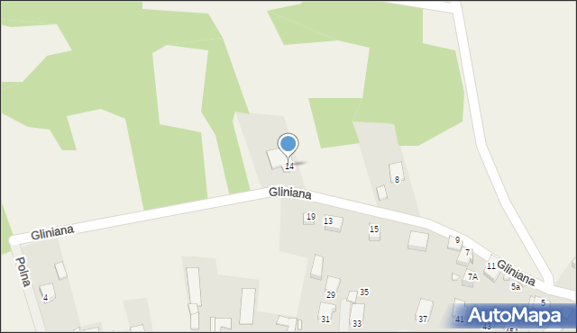 Grabowa, Gliniana, 14, mapa Grabowa