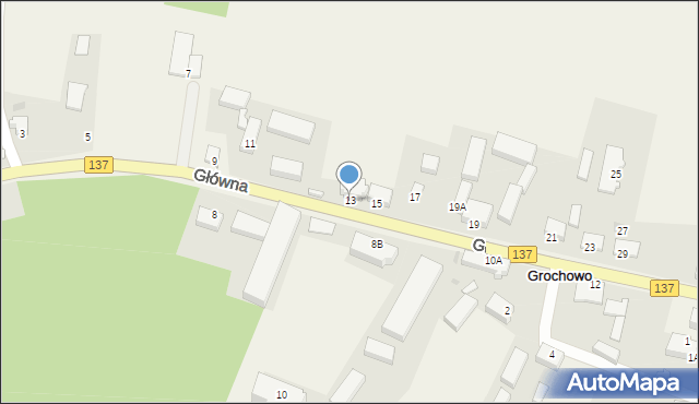 Grochowo, Główna, 13, mapa Grochowo