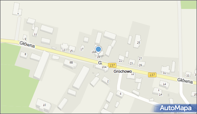 Grochowo, Główna, 19, mapa Grochowo