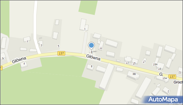 Grochowo, Główna, 9, mapa Grochowo