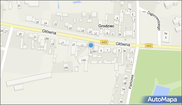 Grodziec, Główna, 11, mapa Grodziec