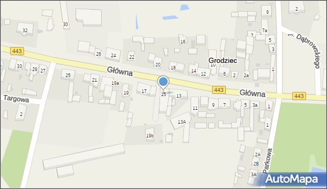 Grodziec, Główna, 15, mapa Grodziec