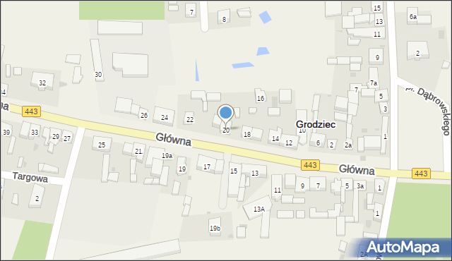 Grodziec, Główna, 20, mapa Grodziec