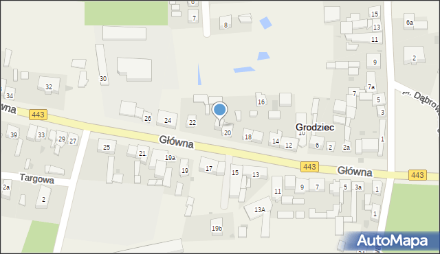 Grodziec, Główna, 20a, mapa Grodziec