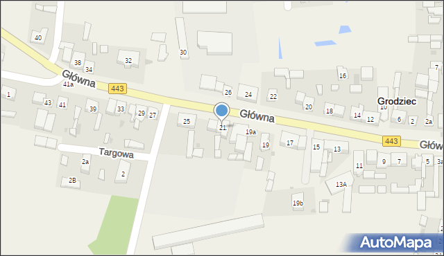 Grodziec, Główna, 21, mapa Grodziec