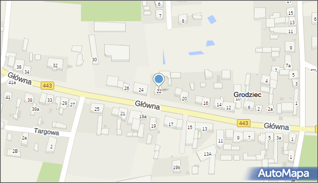 Grodziec, Główna, 22, mapa Grodziec