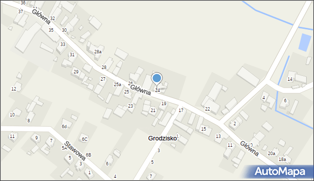 Grodzisko, Główna, 24, mapa Grodzisko