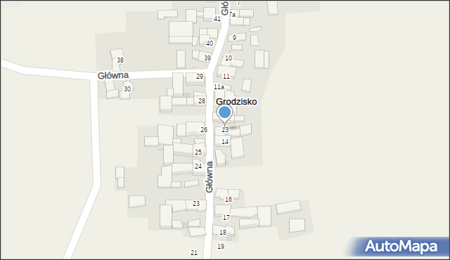 Grodzisko, Główna, 13, mapa Grodzisko