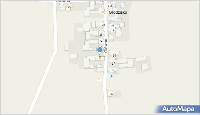 Grodzisko, Główna, 23, mapa Grodzisko