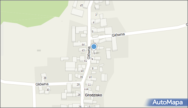 Grodzisko, Główna, 7, mapa Grodzisko