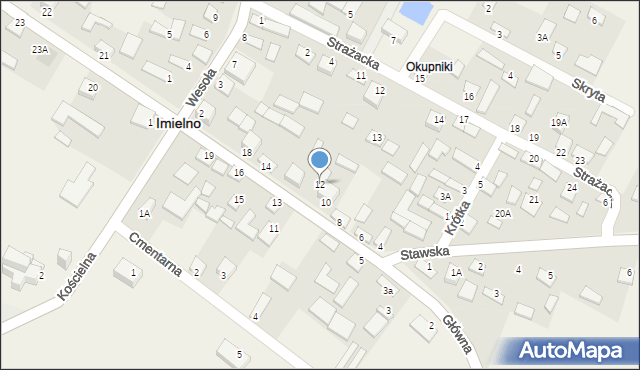 Imielno, Główna, 12, mapa Imielno