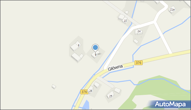 Jabłów, Główna, 9, mapa Jabłów