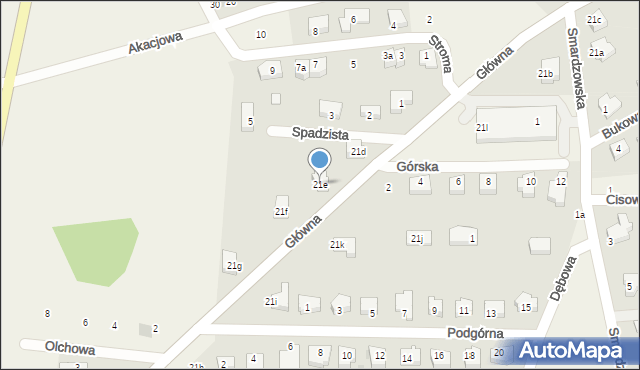 Jaczów, Główna, 21e, mapa Jaczów