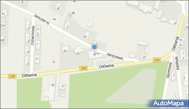 Janczewo, Główna, 16, mapa Janczewo