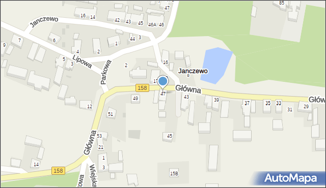 Janczewo, Główna, 47, mapa Janczewo