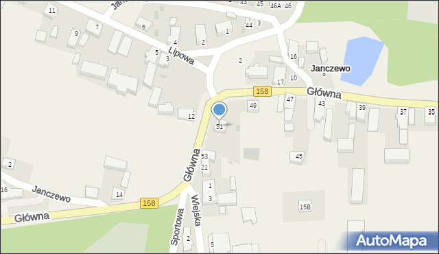 Janczewo, Główna, 51, mapa Janczewo